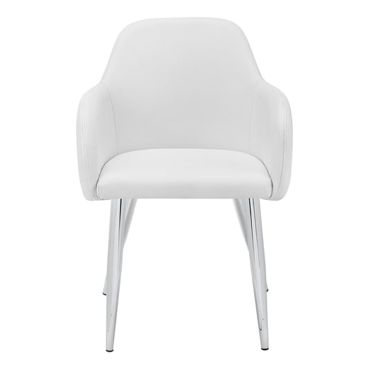 Chaise de Cuisine Édelis / 2 Chaises / Blanc / Pattes Argentés