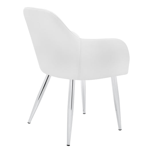Chaise de Cuisine Édelis / 2 Chaises / Blanc / Pattes Argentés