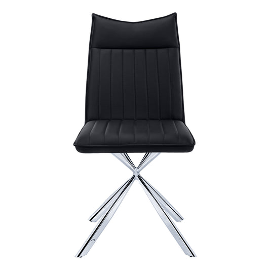 Chaise de Cuisine Solva / 2 Chaises / Noir / Pattes Argentés