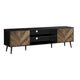 Meuble T.V - 72"L / Noir avec 2 Portes Simili-Bois / #MO2781