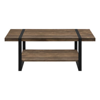 TABLE DE SALON - FAUX BOIS BRUN / METAL NOIR / #2850MO