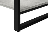 TABLE DE SALON - FAUX BOIS GRIS / METAL NOIR  /  #2855MO