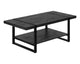 TABLE DE SALON - FAUX BOIS NOIR / METAL NOIR / #MO2860