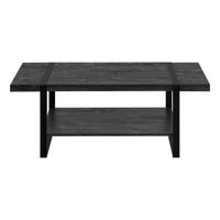 TABLE DE SALON - FAUX BOIS NOIR / METAL NOIR / #MO2860