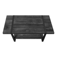 TABLE DE SALON - FAUX BOIS NOIR / METAL NOIR / #MO2860