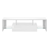 Meuble T.V - 63"L / Blanc Lustré / MO#3548