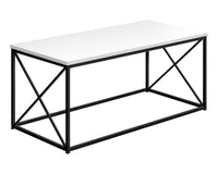 TABLE DE SALON - 40"L / BLANC / METAL NOIR/ #MO3780