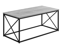 TABLE DE SALON - 40"L / GRIS / METAL NOIR  / #MO3782