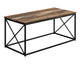 TABLE DE SALON - 40"L / FAUX BOIS BRUN / METAL NOIR / #MO3784