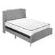 Lit Queen Complet / Tissu Gris / Pattes Métal Chromé / #MO6045