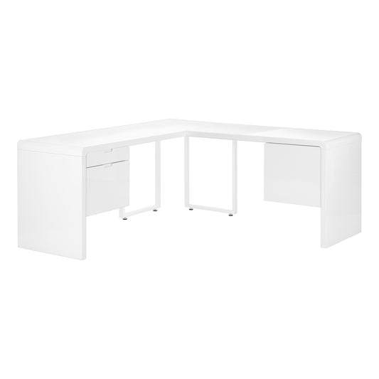 Bureau - 70"L / Blanc Lustré / Tiroir Coté Droite / Gauche / #MO7582