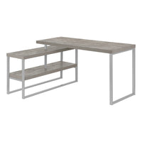 Bureau - 60"L / Métal Argent de Coin Coté D/G / #MO7586