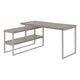 Bureau - 60"L / Métal Argent de Coin Coté D/G / #MO7586