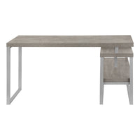 Bureau - 60"L / Métal Argent de Coin Coté D/G / #MO7586