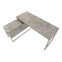 Bureau - 60"L / Métal Argent de Coin Coté D/G / #MO7586