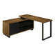 Bureau - 72"L / en Coin Exécutif Apparence Bois  / Base Noir / #MO7711