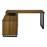 Bureau - 72"L / en Coin Exécutif Apparence Bois  / Base Noir / #MO7711
