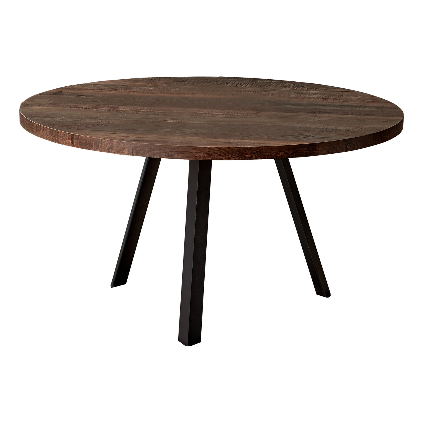 TABLE DE SALON - 36"DIA / FAUX BOIS BRUN / METAL NOIR / #MO7814