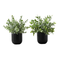 Plante Artificielle - 2MCX / 11"H Eucalyptus/ Gazon Pot 5" / #MO9580