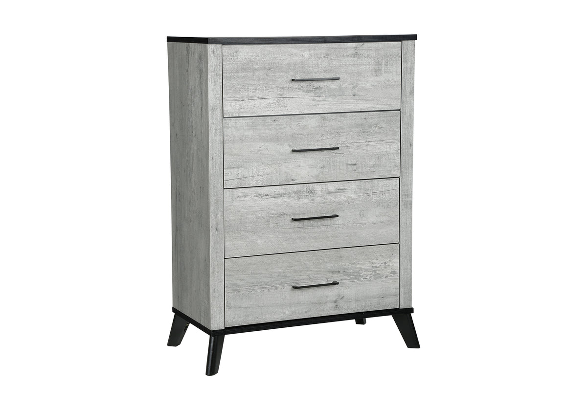 Commode haute Théo – Gris et noir