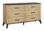 Commode double Théo – Chêne clair et noir