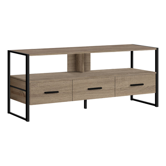 Meuble T.V - 48"L / Faux Bois Brun / Métal Noir / MO#2619