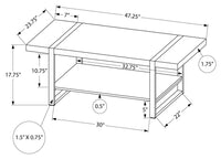 TABLE DE SALON - FAUX BOIS NOIR / METAL NOIR / #MO2860