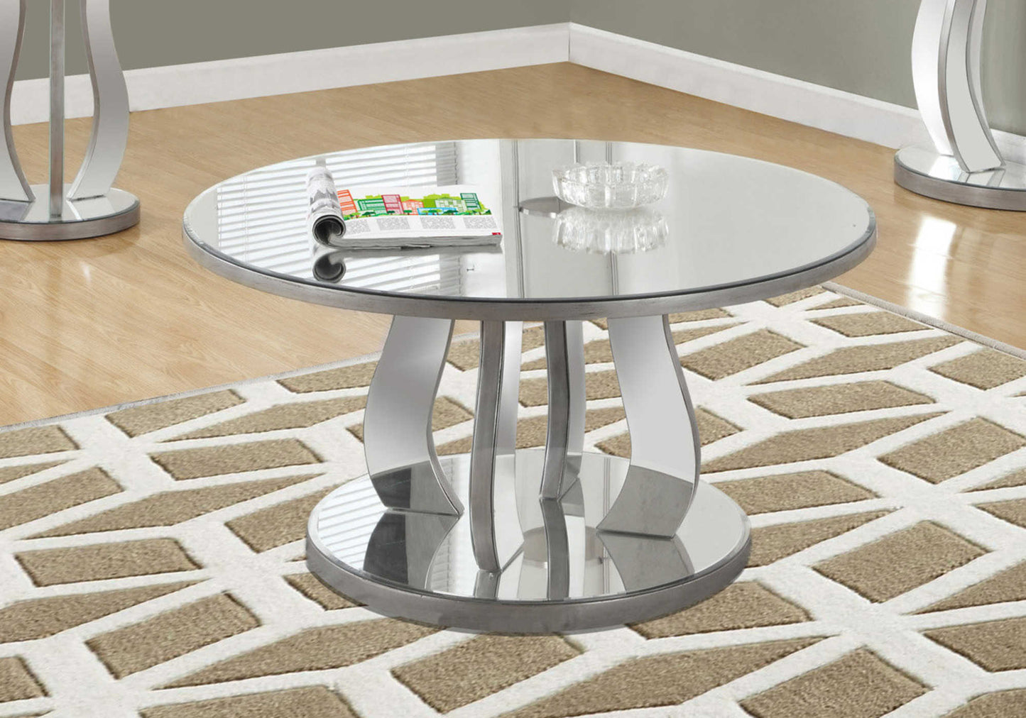 Table De Salon / 36"DIA/ Miroir / #MO3725