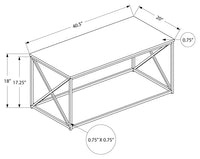 TABLE DE SALON - 40"L / BLANC / METAL NOIR/ #MO3780