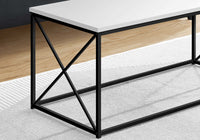 TABLE DE SALON - 40"L / BLANC / METAL NOIR/ #MO3780