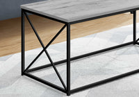 TABLE DE SALON - 40"L / GRIS / METAL NOIR  / #MO3782