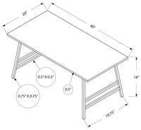 TABLE DE SALON - 40"L / BLANC / METAL ARGENT / #MO3790