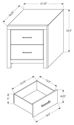 Table de chevet Ludovic – Gris graphite – dimensions