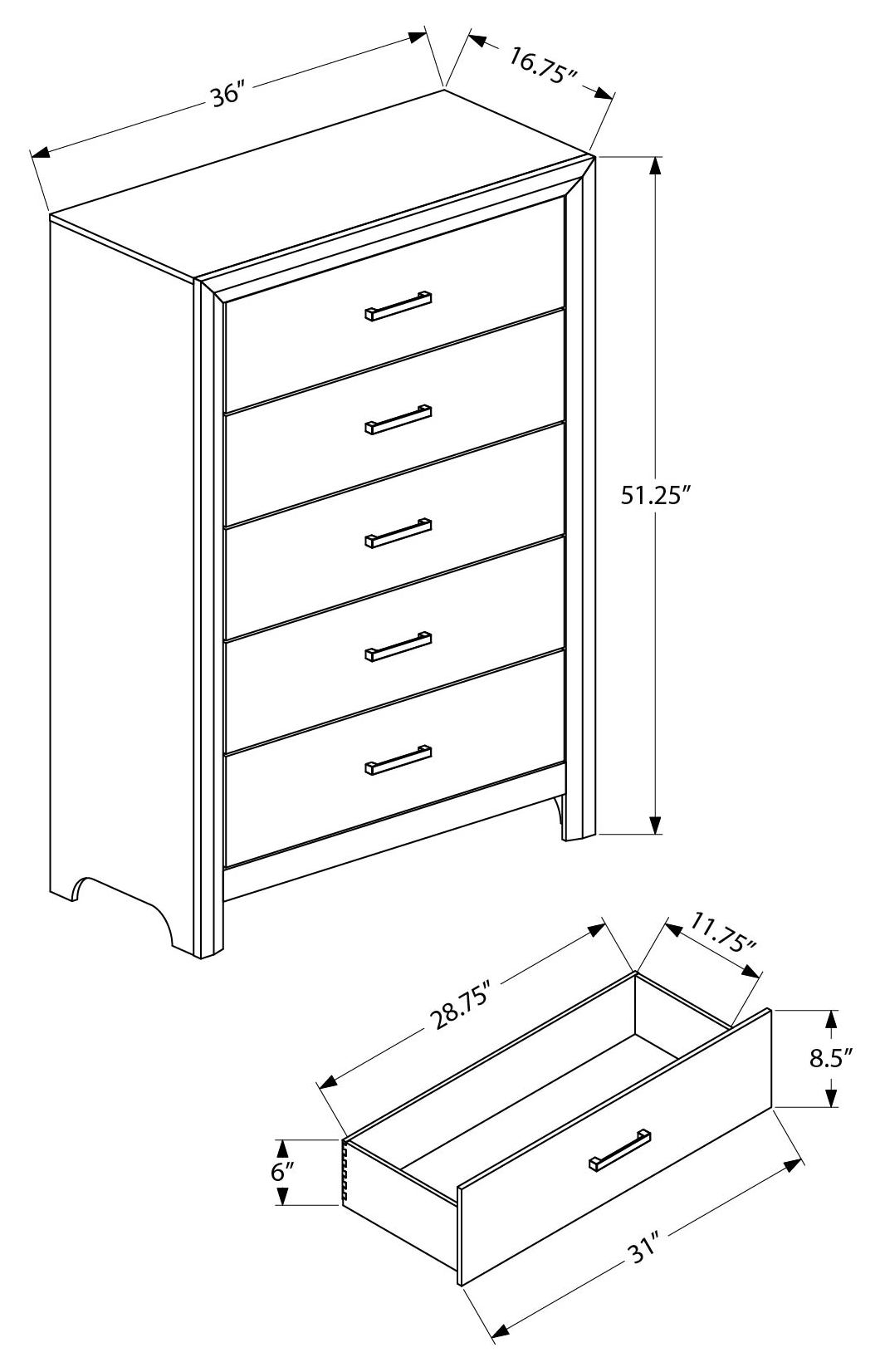 Commode haute Armand – Chêne blanchi – dimensions