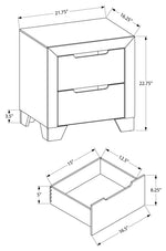 Table de chevet Lison – Blanc – dimensions