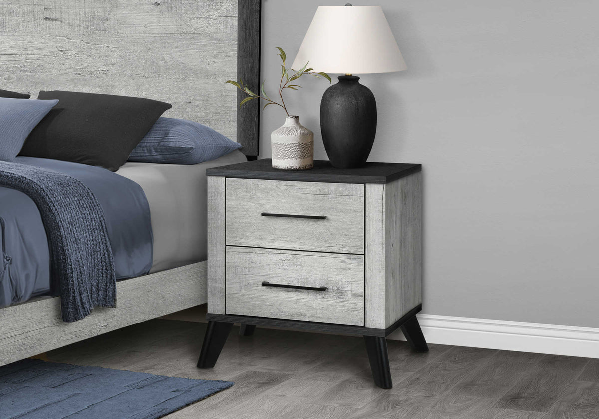 Table de chevet Théo – Gris et noir – ambiance