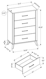 Commode haute Théo – Chêne clair et noir – dimensions
