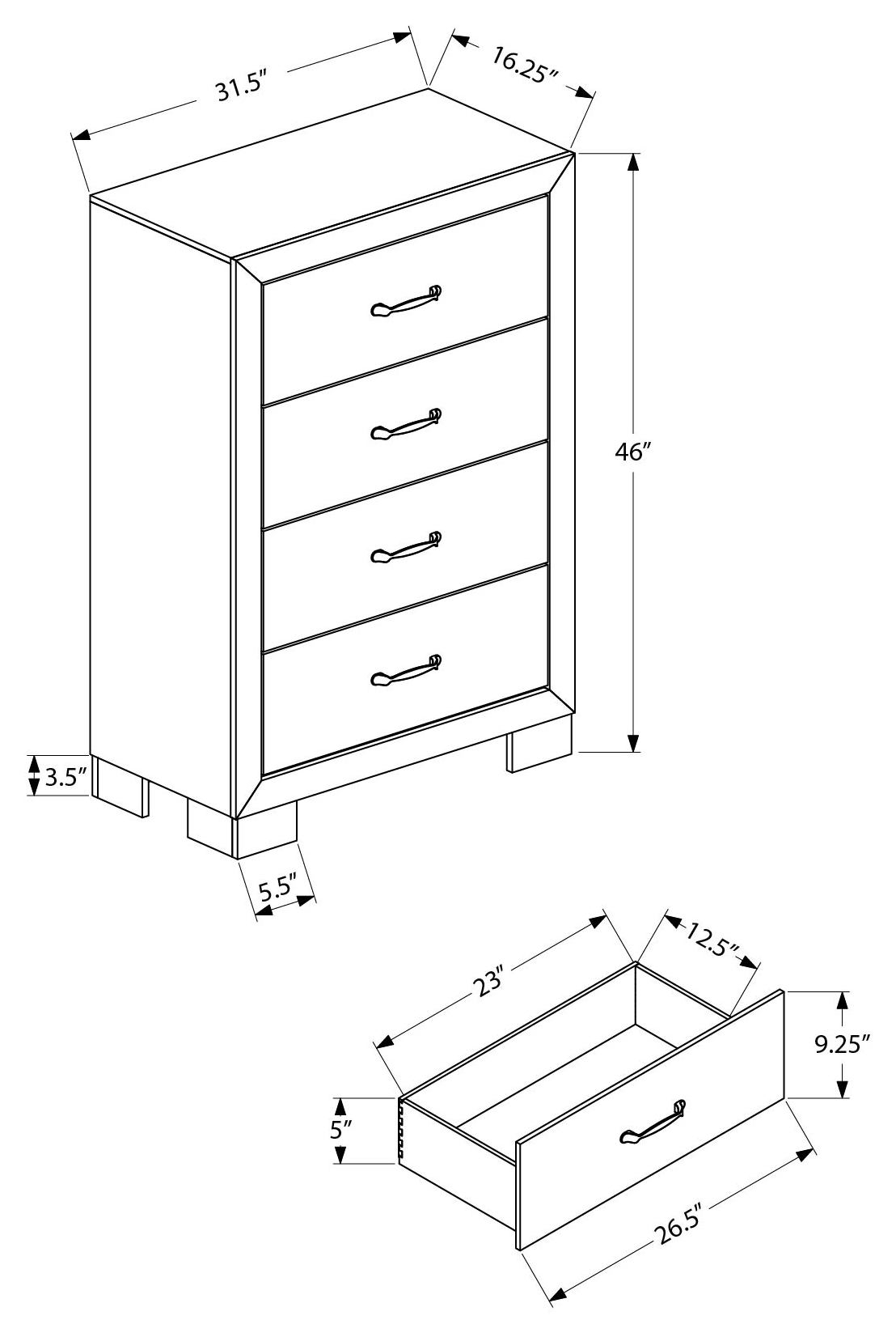 Commode haute Clémence – Chêne moyen – dimensions