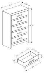 Commode haute Solène – Gris – dimensions