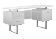 Blanc/ Pattes métal argent