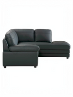 Sofa sectionnel réversible Destin par TOCO Meubles en PU noir, design moderne et compact avec chaise longue