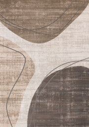 Beige et gris, géométrique / 5'3" x 7'7"