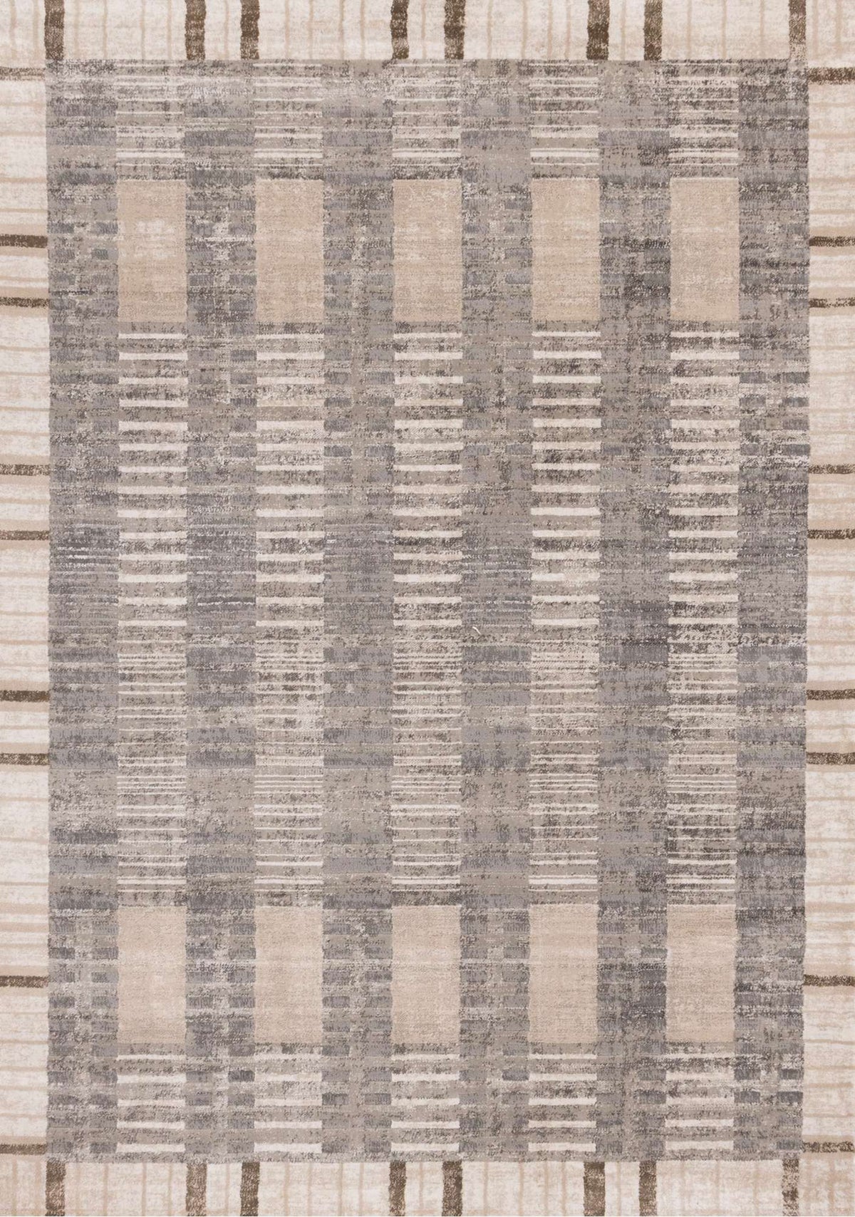 Tapis Chambly – motif beige et gris, rayé (Kalora Legacy K035-4212) – Meubles TOCO