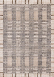 Beige et gris, rayé / 5'3" x 7'7"