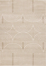 Tapis Sorel – motif beige et crème, géométrique (Kalora Leo H632/0151) – Meubles TOCO