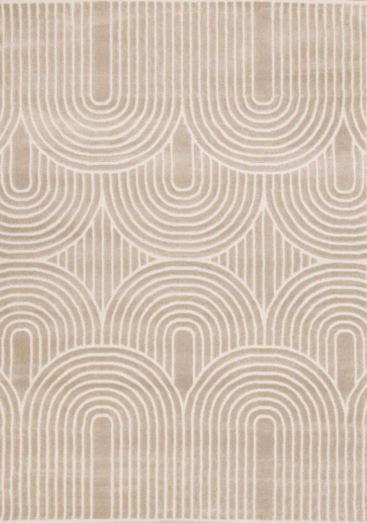 Tapis Sorel – motif beige et crème, géométrique (Kalora Leo H632/0151) – Meubles TOCO