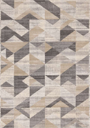 Beige et gris, géométrique / 5'3" x 7'7"