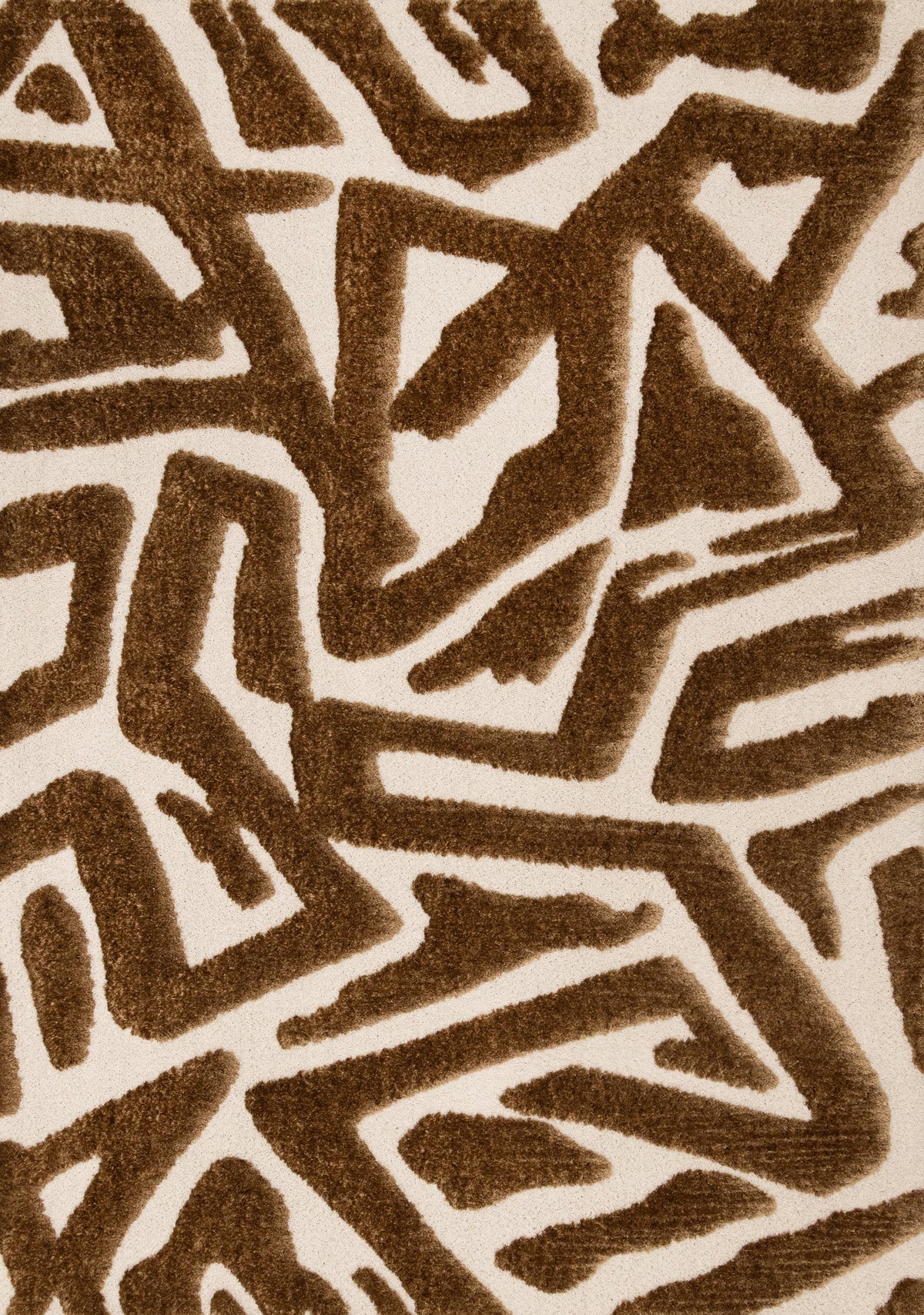 Tapis Témiscouata – motif brun et blanc (Kalora Luxe 13072-1292) – Meubles TOCO