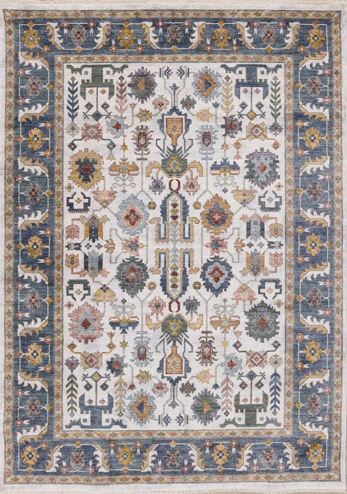 Tapis Tremblant – motif beige et bleu 3 (Kalora Marisa G435/2717) – Meubles TOCO