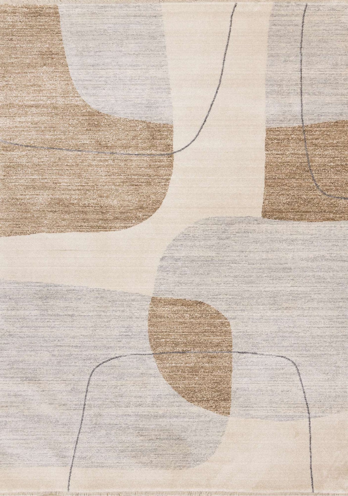 Tapis Tremblant – motif brun et crème, géométrique (Kalora Marisa H347/2757) – Meubles TOCO